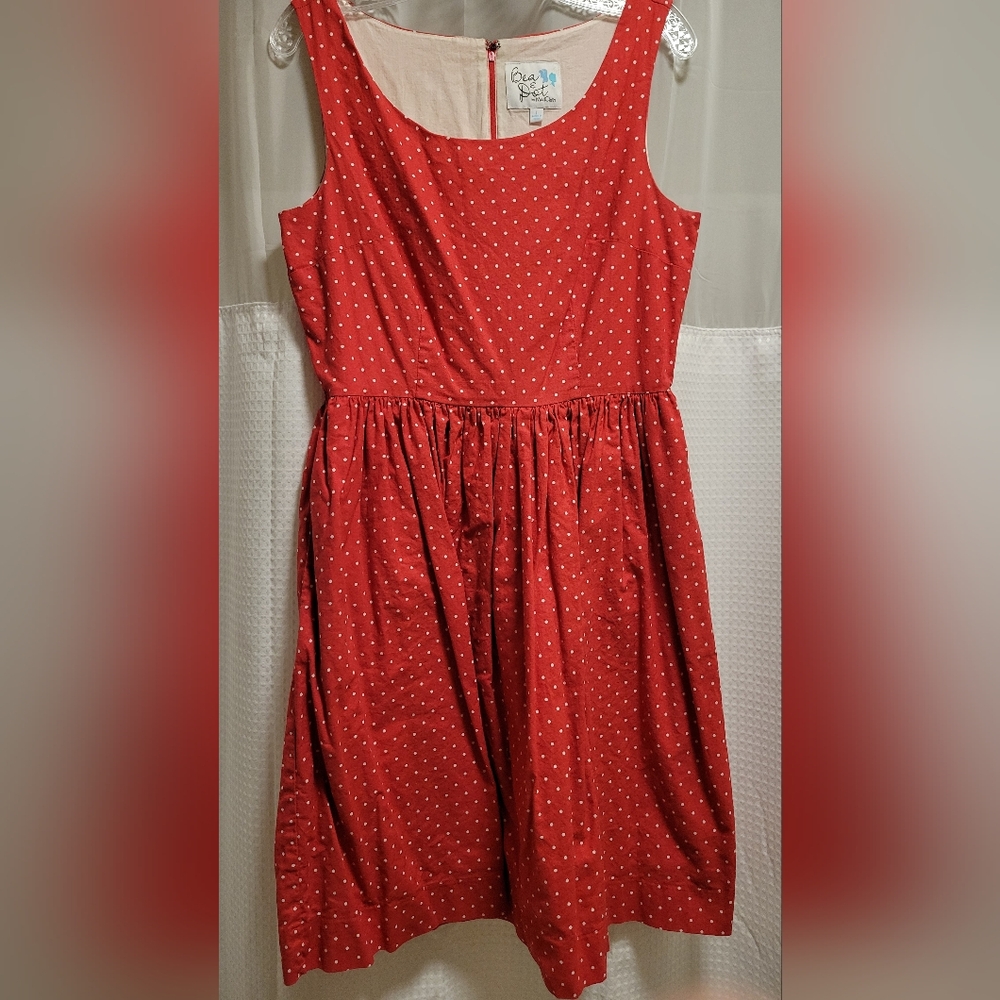 Bea & Dot By ModCloth Red Polka Dot Dress, Holiday Dress